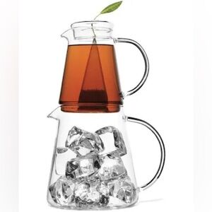 Tea Forte Glass Teapot and Pitcher Set Infuser and Ice Chamber Set